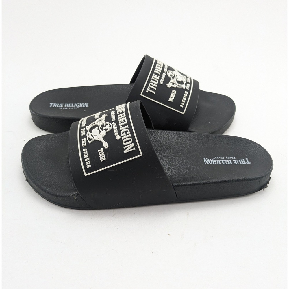 Mens True Religion World Tour Fashion For The Senses Black Sandals Size 11